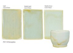 PCF18 - tekutá glazura, Honeydew, Amaco Potters Choice Flux, výpal 1200-1250 °C, 0,472 l